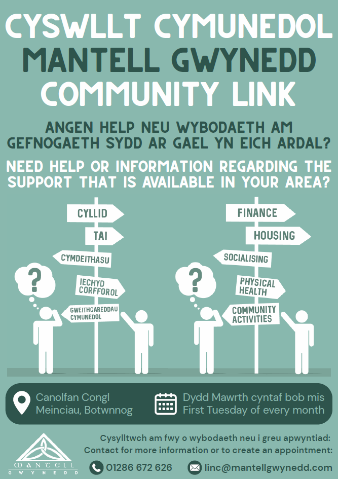 Mantell Gwynedd Community Link poster